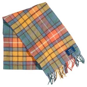Johnstons of Elgin Men's Tartan Plaid Multicolor 100% Lambswool Scarf Academia